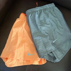 Nike Running Shorts Duo — Orange & Gray